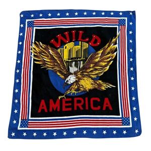 Vintage Wild America Eagle Bandana Patriotic American Flag Stars Blue Red Black